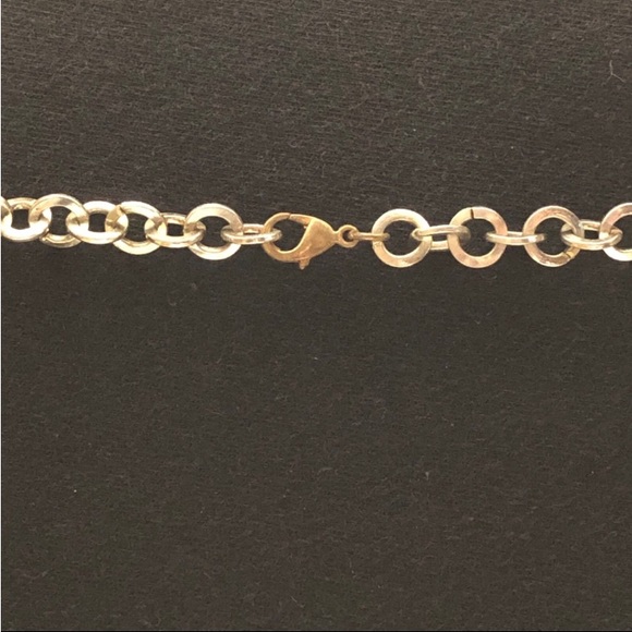 Multi bead chain link necklace has beads in blue lapis look & turquoise look - Picture 4 of 4